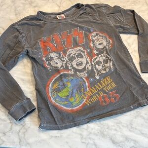 KISS Junk Food 4T Graphic Long-Sleeve Kids Shirt in Washed Gray